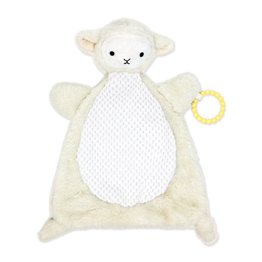 Jesse & Lulu Baby Boys and Baby Girls Flat Plush Activity Toy, Lamb