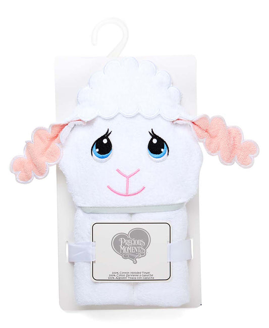 Precious Moments Baby Boy and Baby Girls Precious Moments Hooded Bath Towel, Lamb