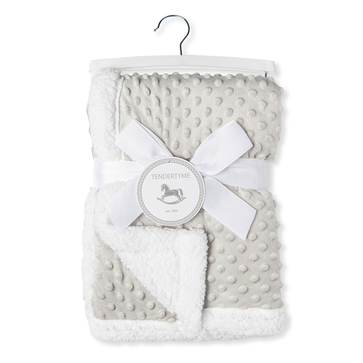 necessities by tendertyme Popcorn Minky Sherpa Baby Blanket, Gray