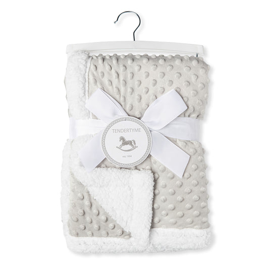 necessities by tendertyme Popcorn Minky Sherpa Baby Blanket, Gray
