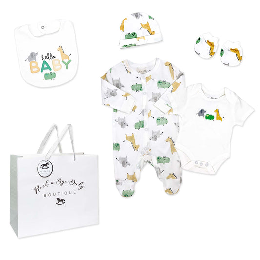 Rock A Bye Baby Boutique Baby's Hello 5 Pc Layette Gift Set 3-6M