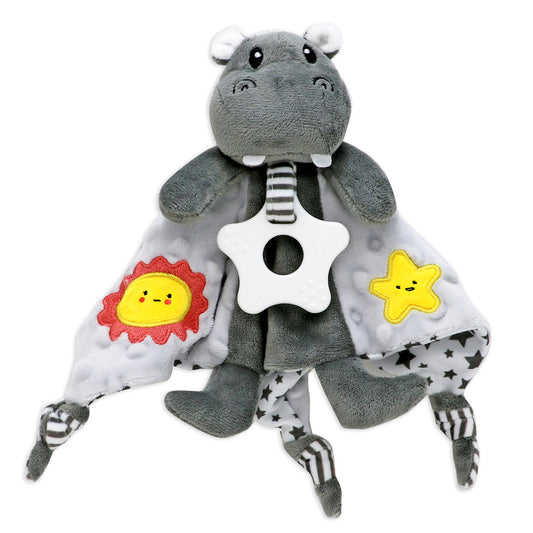 Baby Mode Baby Boys and Baby Girls Popcorn Activity Toy, Gray Hippo