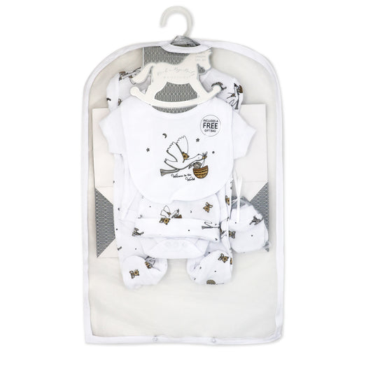 Rock A Bye Baby Boutique Baby's Stork 5 Pc Layette Gift Set NB
