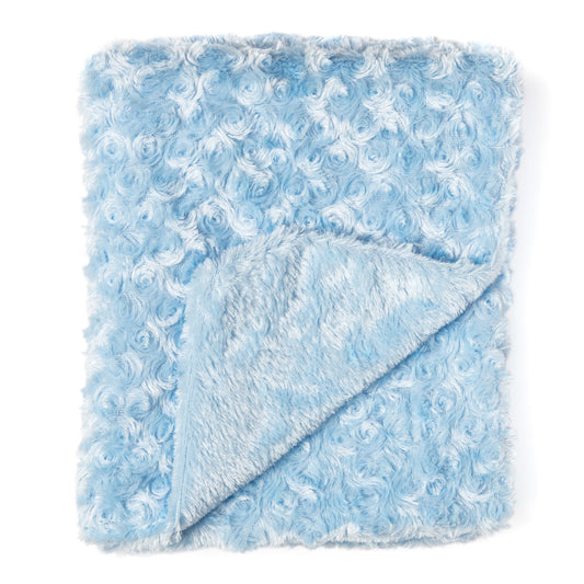 necessities by tendertyme Baby Boys and Girls Curly Plush Blanket, Blue