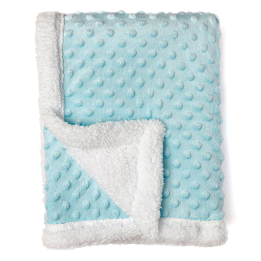 necessities by tendertyme Popcorn Minky Sherpa Baby Blanket, Blue