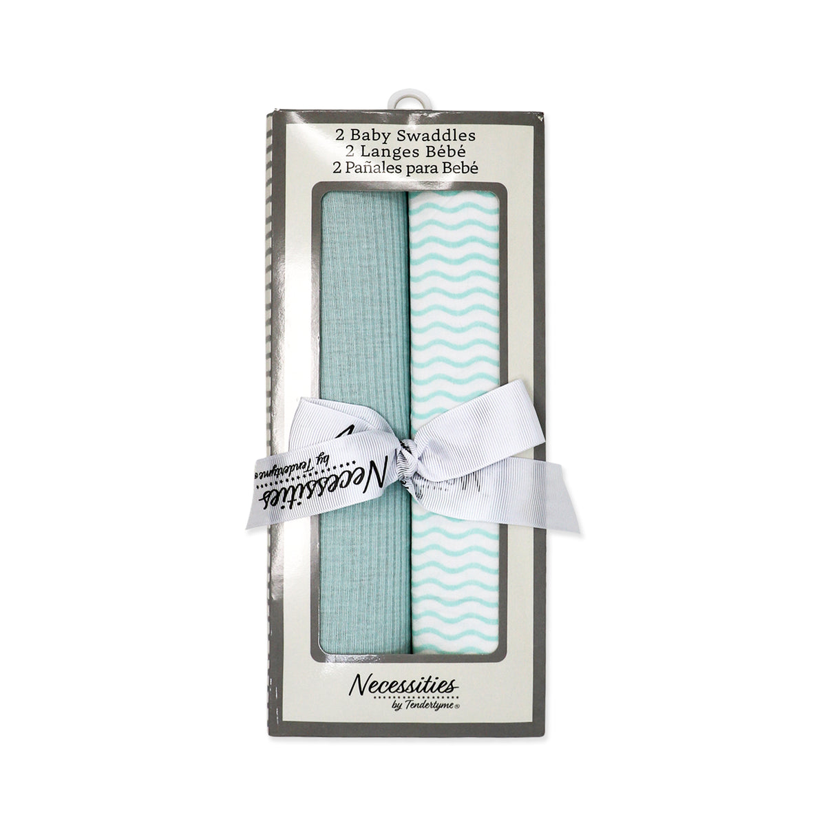 Baby Mode Signature Baby Boys and Baby Girls Boxed 2 Piece Knit Swaddle Blankets, Green