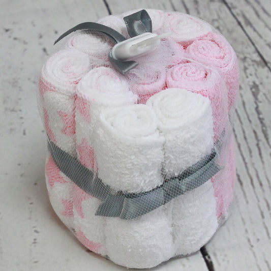 Jesse & Lulu Baby Boys and Girls 12 Baby Washcloths Gift Set, Pink