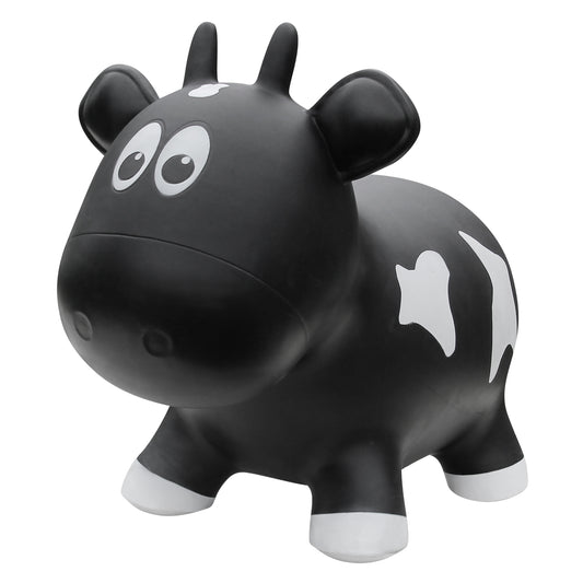 Farm Hoppers Toddler and Kids Inflatable Cow Hopper Toy, Black