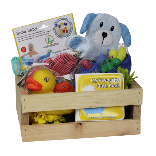 Funtime with Grandma! 48 Piece Baby Bath Fun Gift Set, Blue
