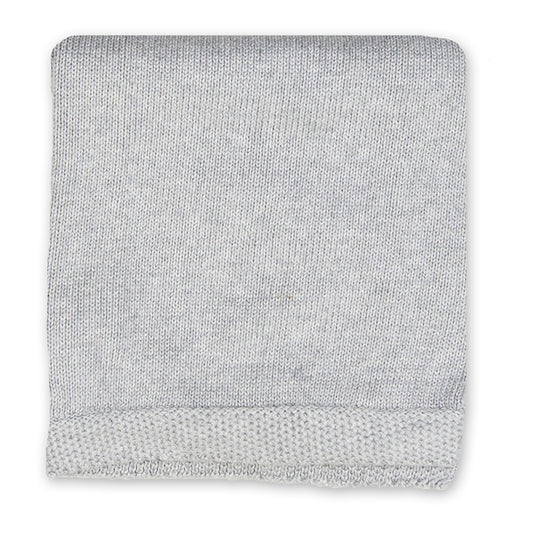 Baby Mode Signature Baby Boys and Baby Girls Knit Blanket with Knit Border, Gray