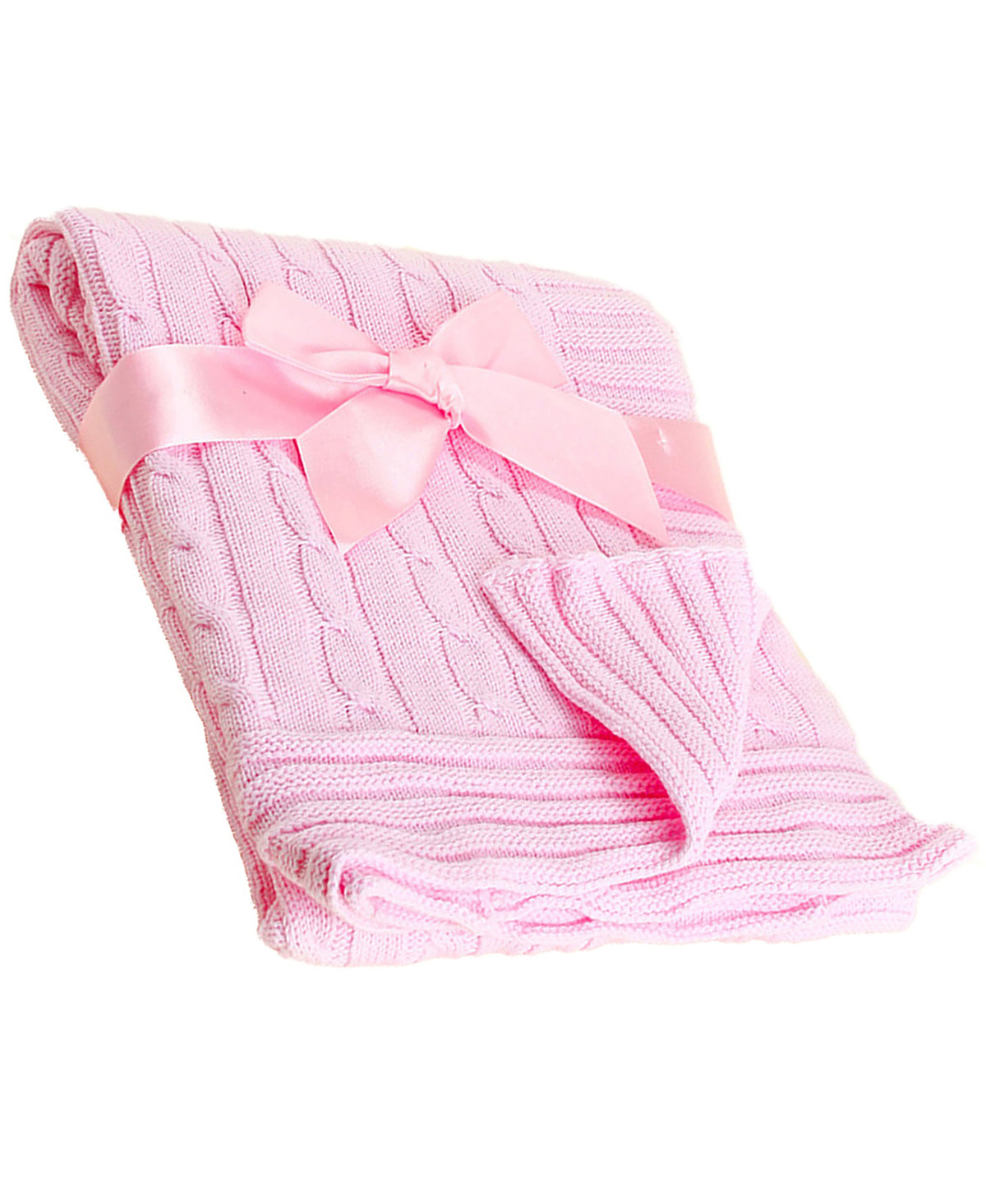Baby Mode Signature Baby Boys and Baby Girls Cotton Cable Knit Baby Blanket, Pink