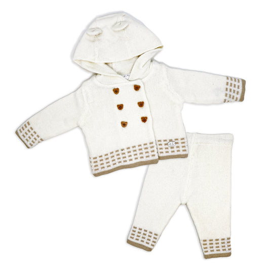 Rock A Bye Baby Boutique Rock-a-Bye Baby Boutique Baby Boys and Baby Girls 2 Piece Oatmeal Jacket and Trouser Knitted Set, 0-3M