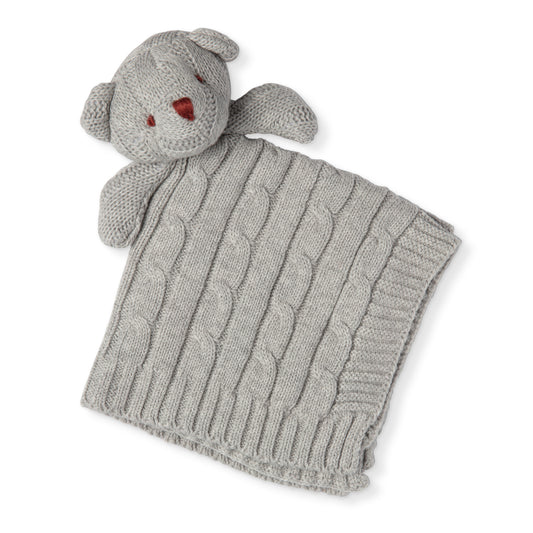 Baby Mode Knit Bear Security Blanket, Gray