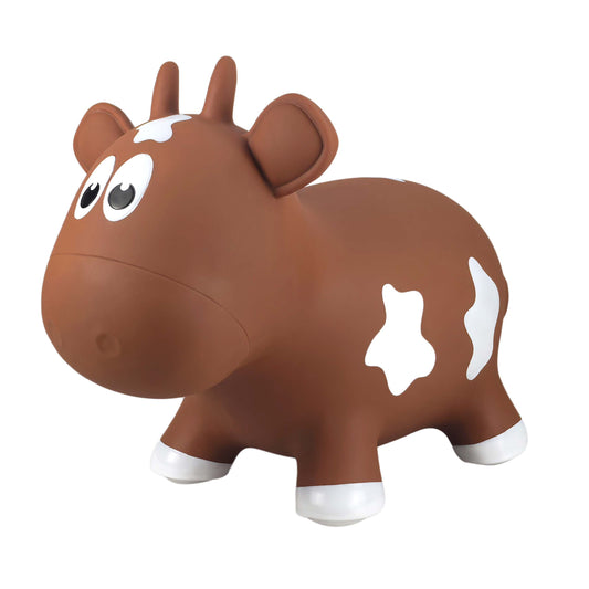 Farm Hoppers Toddler and Kids Inflatable Cow Hopper Toy, Brown
