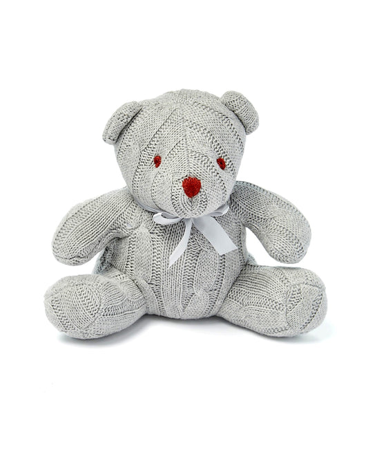 Baby Mode Cable Knit Snuggle Bear, Gray