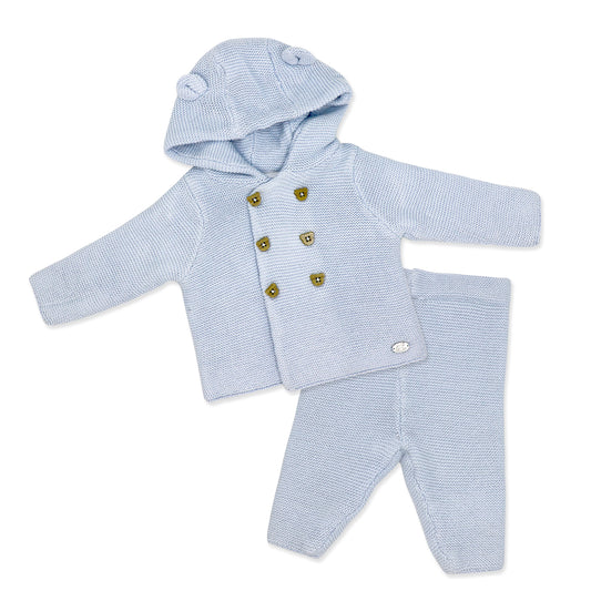 Rock A Bye Baby Boutique Rock-a-Bye Baby Boutique Baby Boys 2 Piece Blue Jacket and Trouser Knitted Set, 3-6M