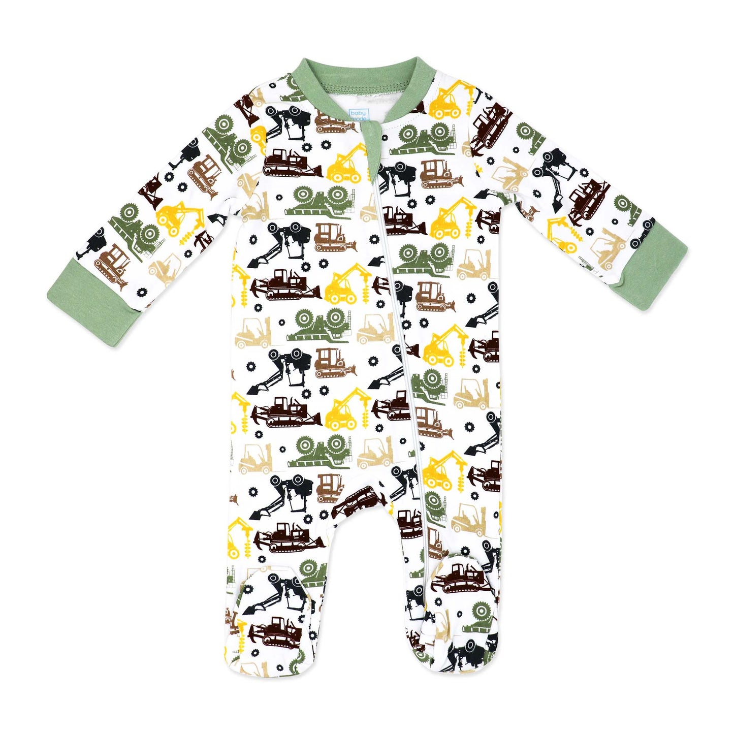 Baby Mode Baby Boys Dirt Magnet Zippered Footed Sleeper, 3-6M