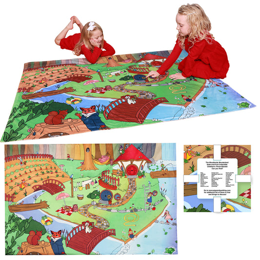Pipp & Spalding Toddlers and Kids Seek-and-Find Blanket, Interactive Springtime in The Woodlands Twin Bed Throw