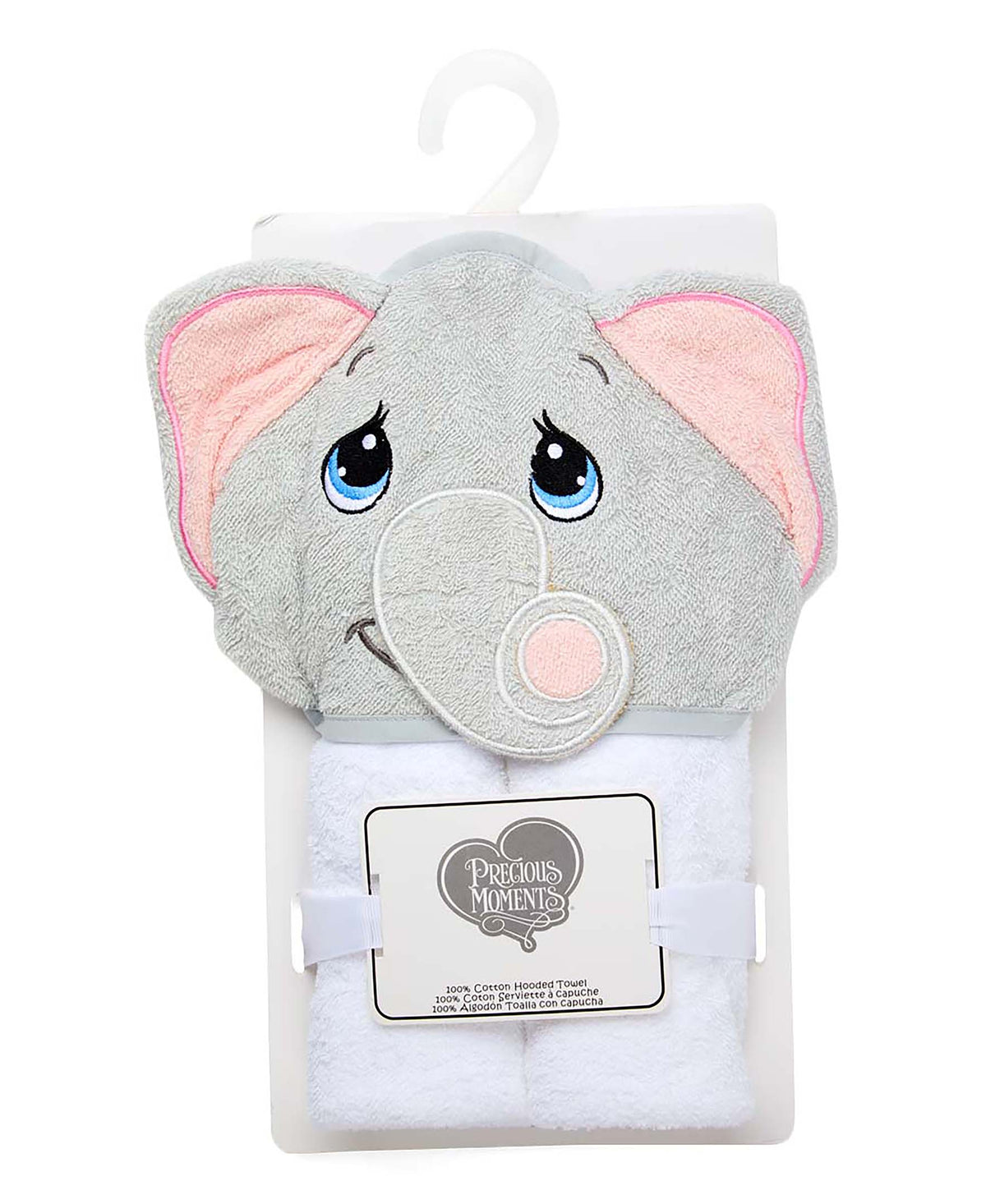 Precious Moments Baby Boy and Baby Girls Precious Moments Hooded Bath Towel, Elephant