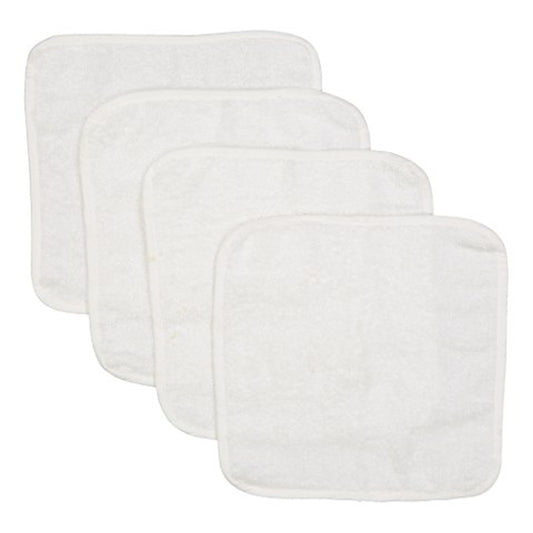 Baby Mode Signature Baby Boys and Girls Bath Washcloths with Piped Edge, White
