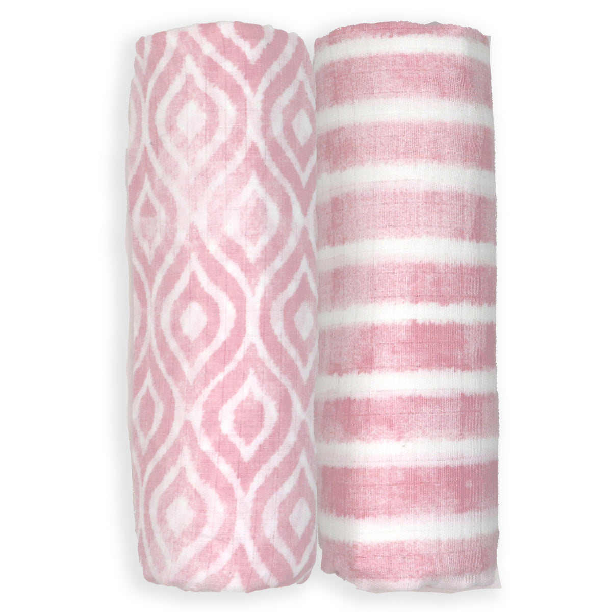 Tendertyme Baby Boys and Baby Girls 2 Pack Muslin Swaddle Blankets, Coral Pink