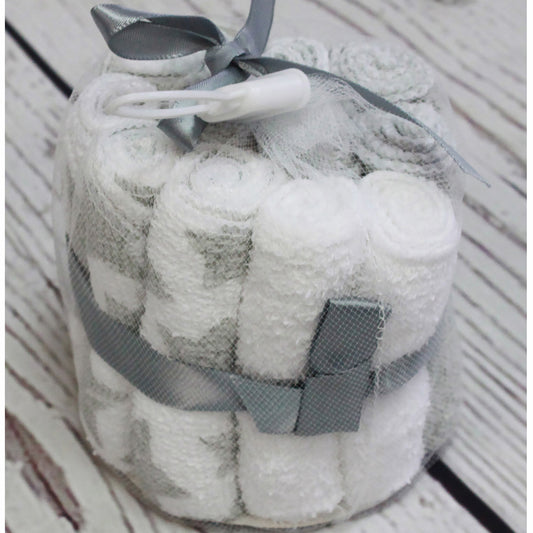 Jesse & Lulu Baby Boys and Girls 12 Baby Washcloths Gift Set, Gray