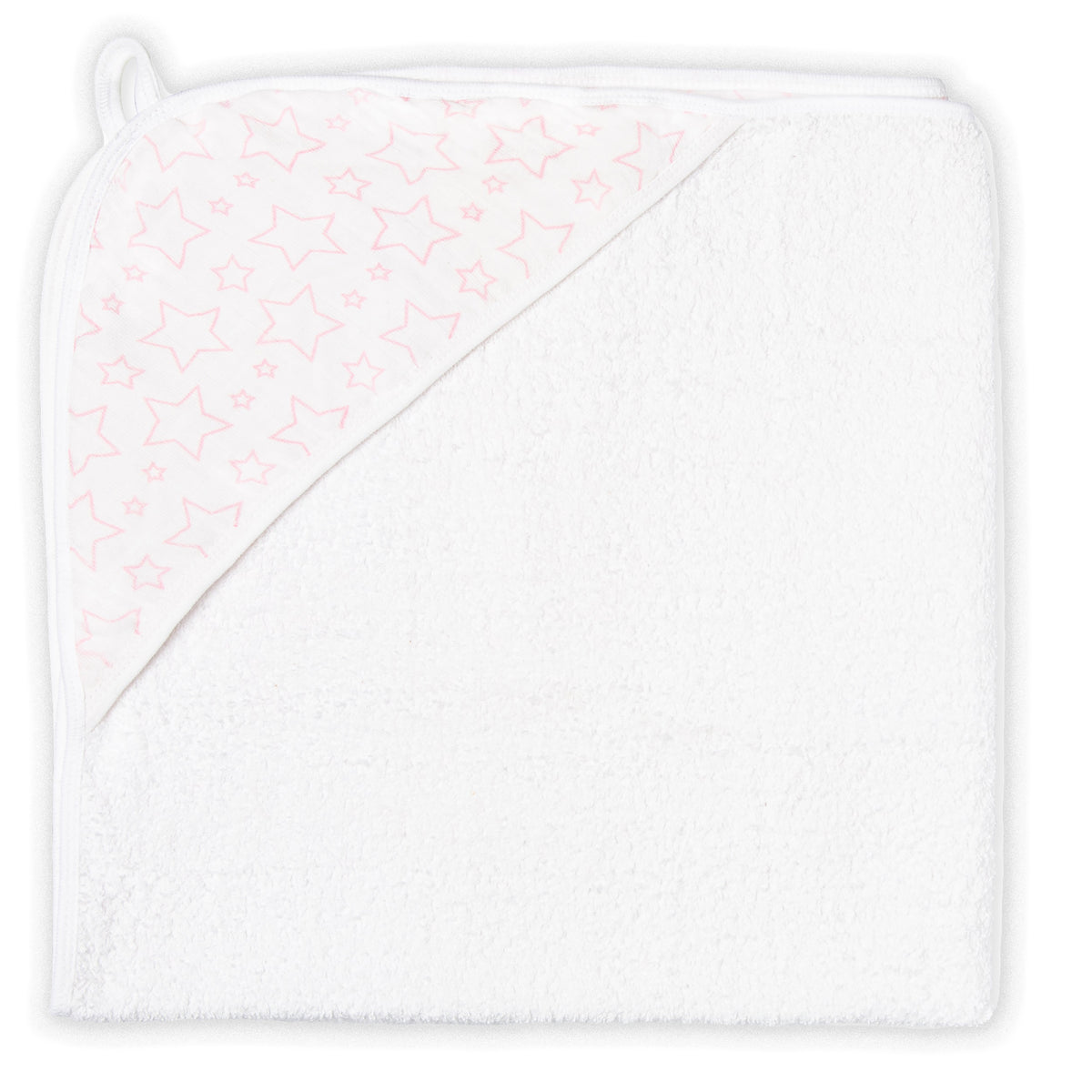 necessities by tendertyme Baby Boys and Girls Star Muslin Lined Hooded Towel, Pink