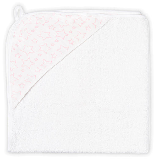 necessities by tendertyme Baby Boys and Girls Star Muslin Lined Hooded Towel, Pink