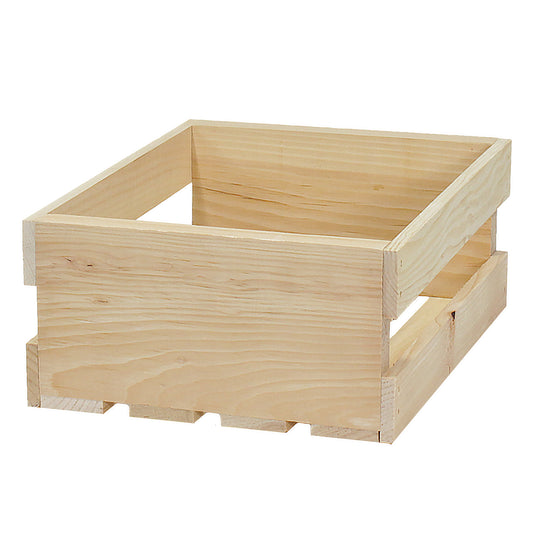 3 Stories Trading Company Small 12" Unfinished Pine Pallet Style Crate
