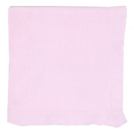 Baby Mode Signature Baby Boys and Baby Girls Knit Blanket with Knit Border, Pink