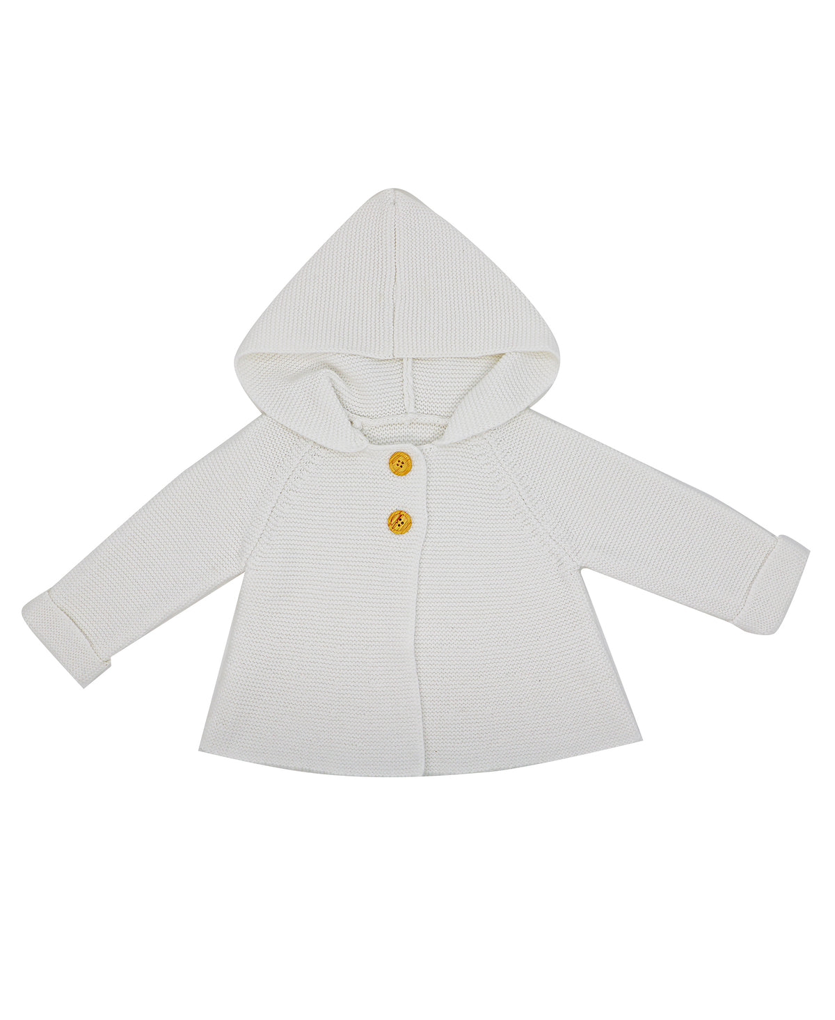 Baby Mode Signature Baby Girls Hooded Sweater Coat, White, 18-24 Months