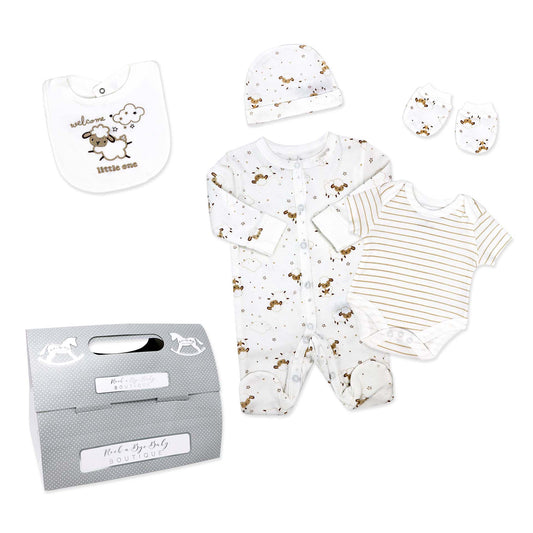 Rock A Bye Baby Boutique Baby's Lamb 5 Pc Layette Gift Set 0-3M