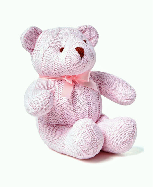 Baby Mode Cable Knit Snuggle Bear, Pink