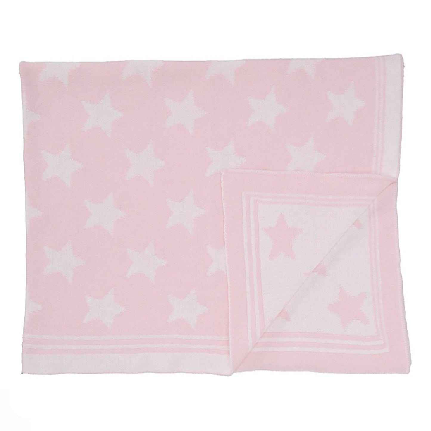 Baby Mode Signature Baby Boys and Baby Girls Reversible Knit Stars Baby Blanket, Pink