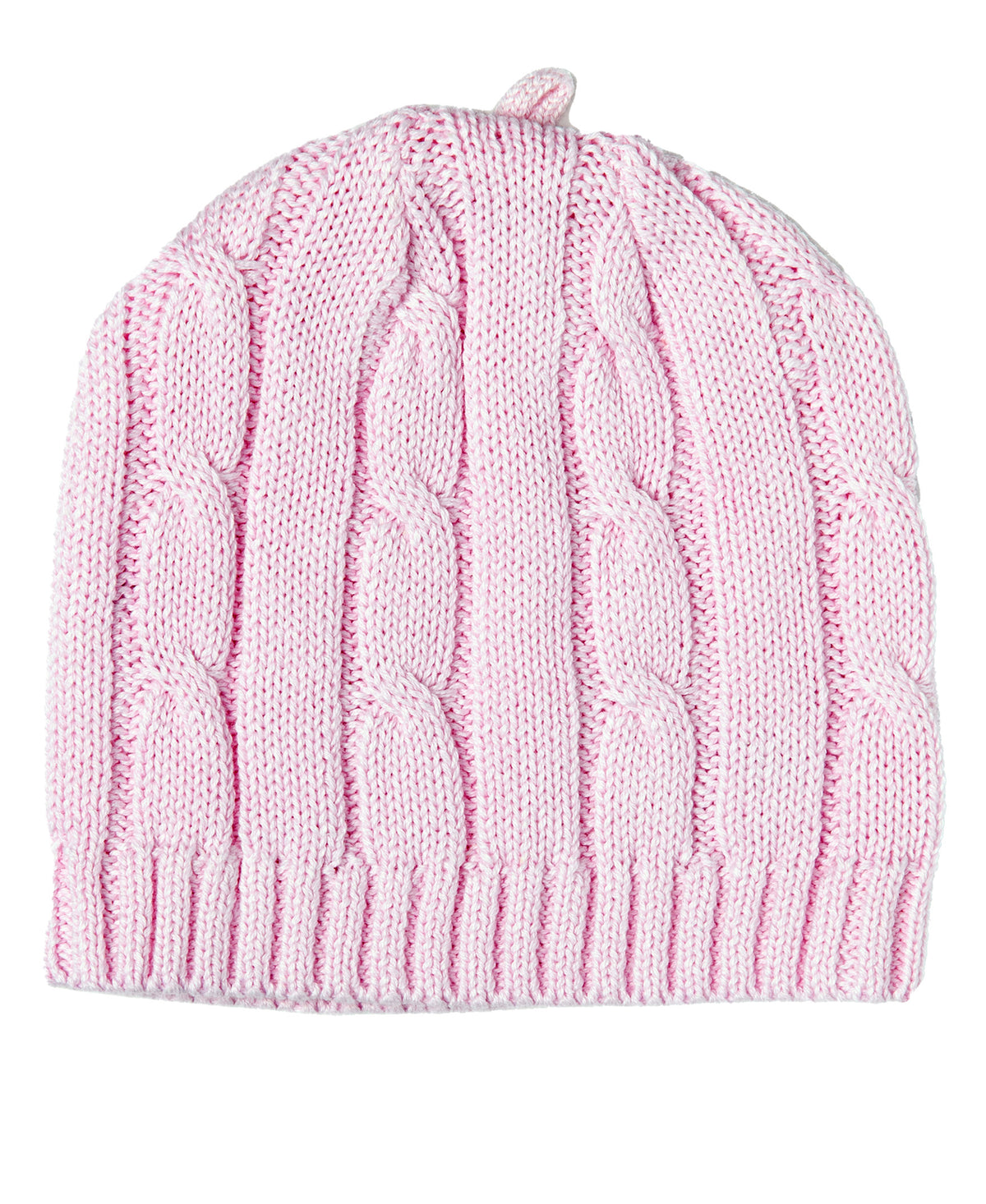 Baby Mode Signature Baby Boys and Girls Beanie Hat Cable Knit, 0-6M, Pink