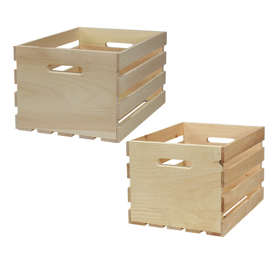 3 Stories Trading Company 2 Piece Unfinished Pine Pallet Style Crate Set