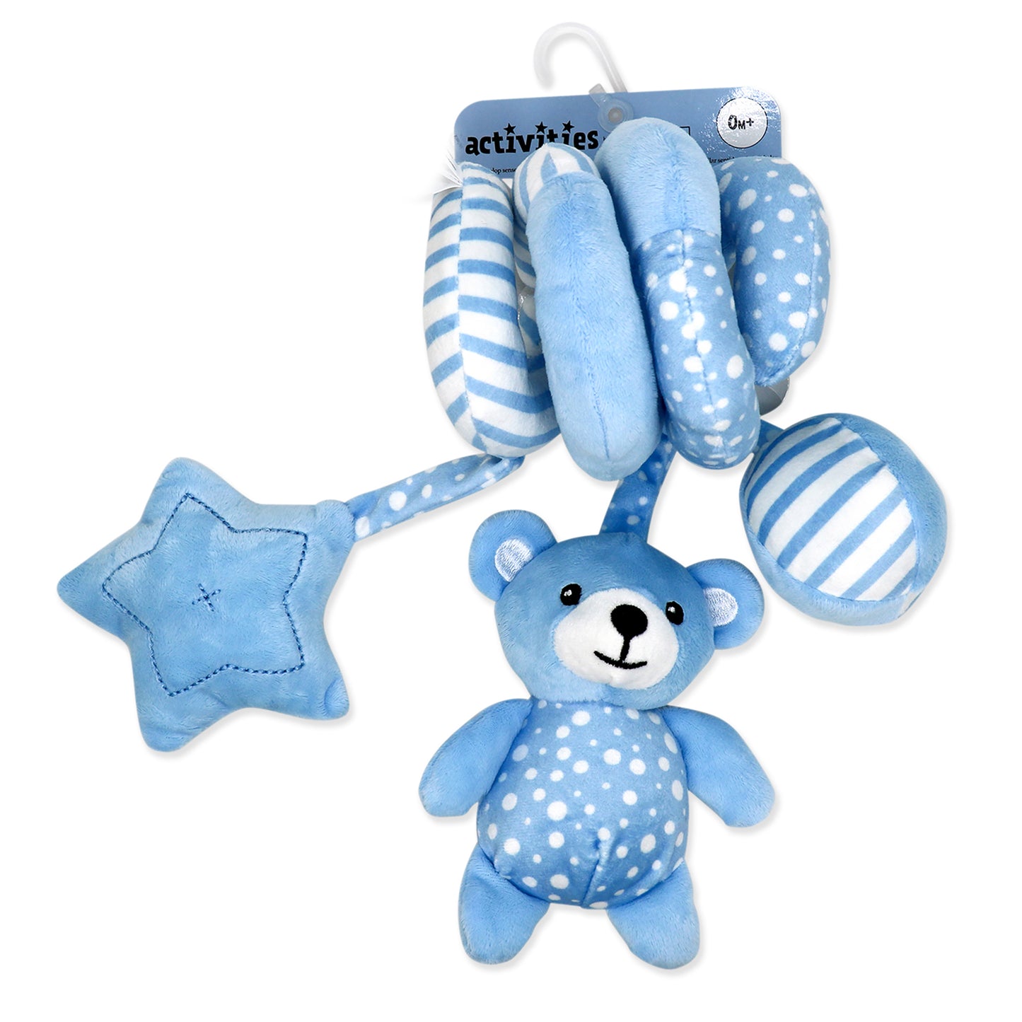Baby Mode Boys and Girls Spiral Activity Toy, Blue Bears