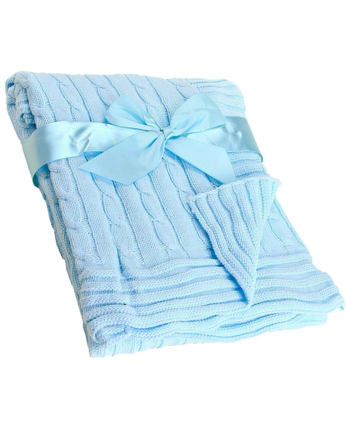 Baby Mode Signature Baby Boys and Baby Girls Cotton Cable Knit Baby Blanket, Blue