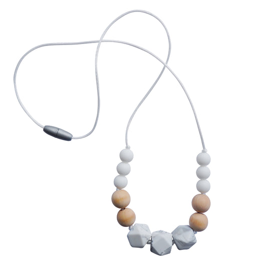 Tiny Teethers Designs Baby Boys and Baby Girls Silicone Teething Necklace for Mom and Baby, Marble