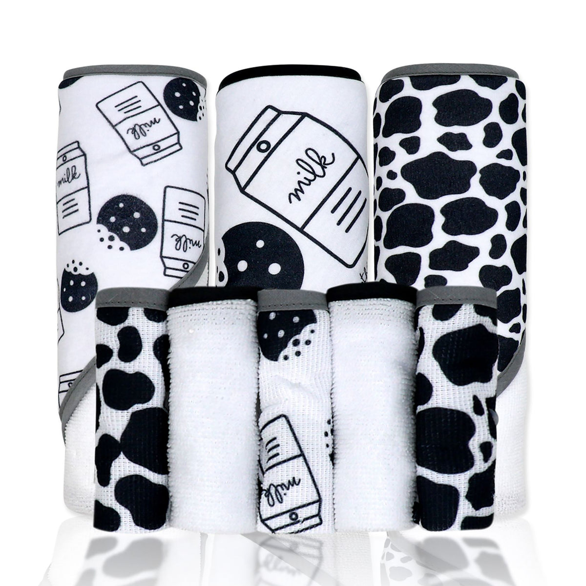 necessities by tendertyme 8 Piece Hooded Bath Towel and Washcloth Set, Snacks