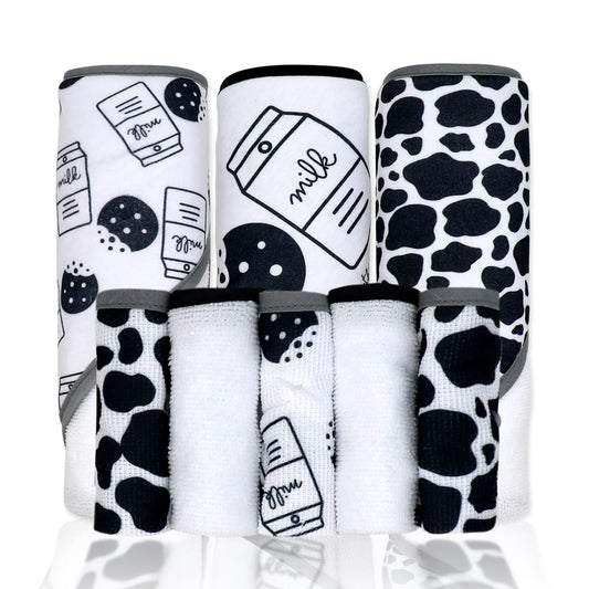necessities by tendertyme 8 Piece Hooded Bath Towel and Washcloth Set, Snacks