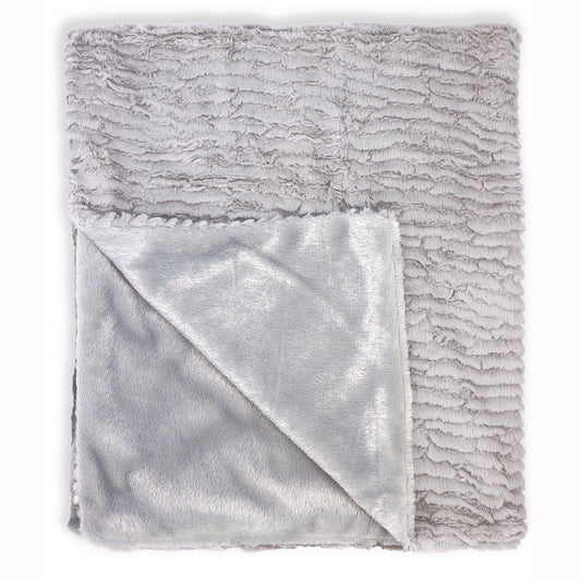 Baby Mode Baby Boys and Baby Girls Ridged Plush Baby Blanket, Gray