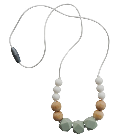 Tiny Teethers Designs Baby Boys and Baby Girls Silicone Teething Necklace for Mom and Baby, Sage