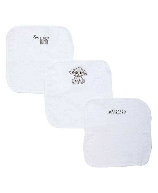 Precious Moments Baby Boys and Baby Girls Precious Moments 3 Piece Baby Washcloths, Lamb