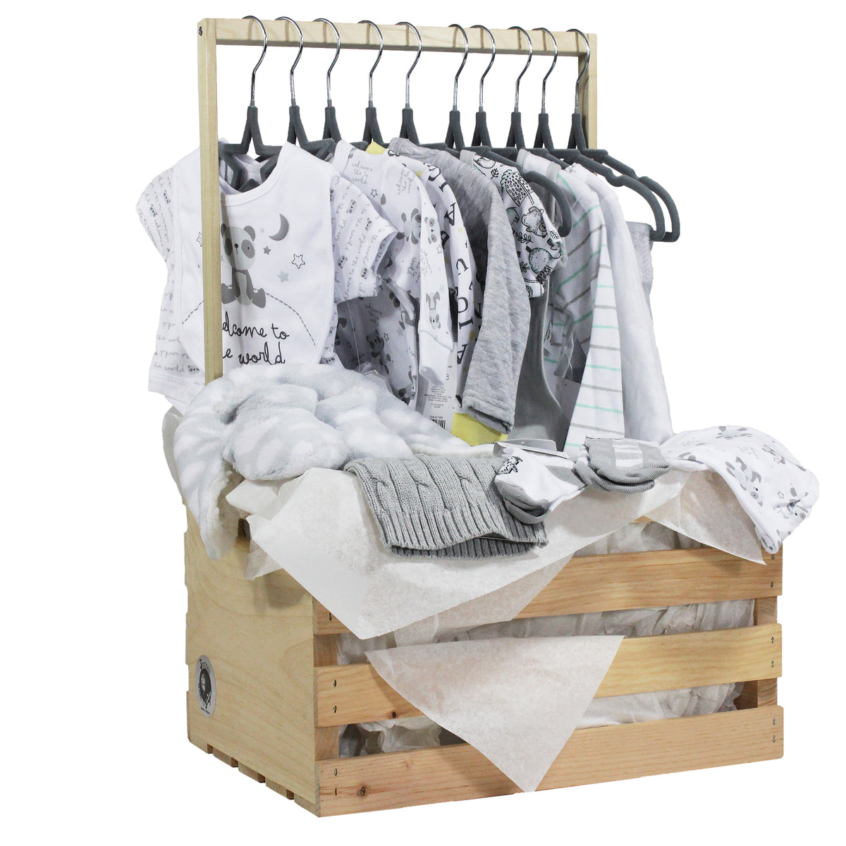 3 Stories Trading Company Baby's First Year 33 Piece Baby Shower Gift Crate
